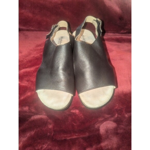 Modabella  Made In Italy Black Leather Sandels. Size 6 - Picture 1 of 6